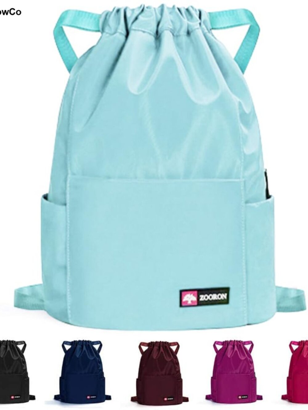 Waterproof Nylon Drawstring Gym Backpack Lightweight Unisex Sports Travel